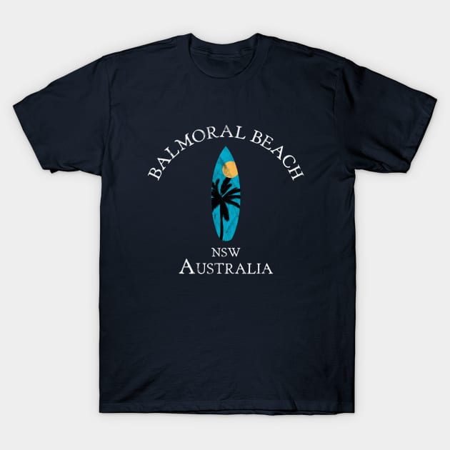 Balmoral Beach Sydney Australia NSW Vintage Surfboard T-Shirt by TGKelly